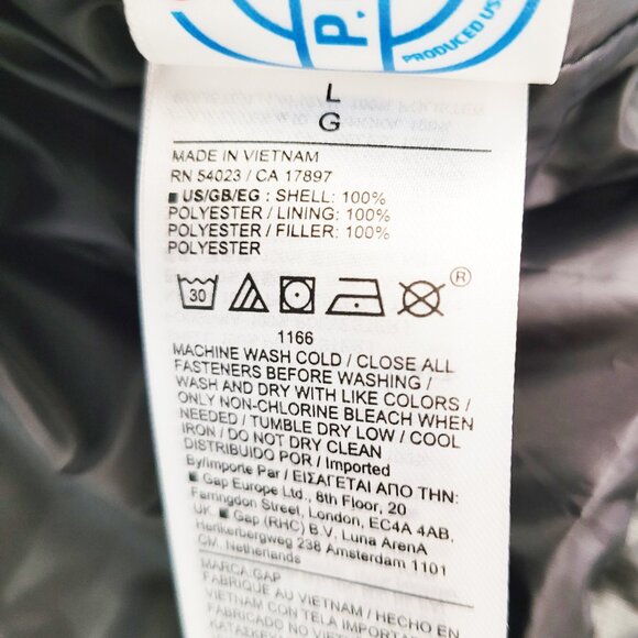 Gap Big Puff Cropped Black PrimaLoft Jacket BNWT - Size Large - Picture 12 of 15